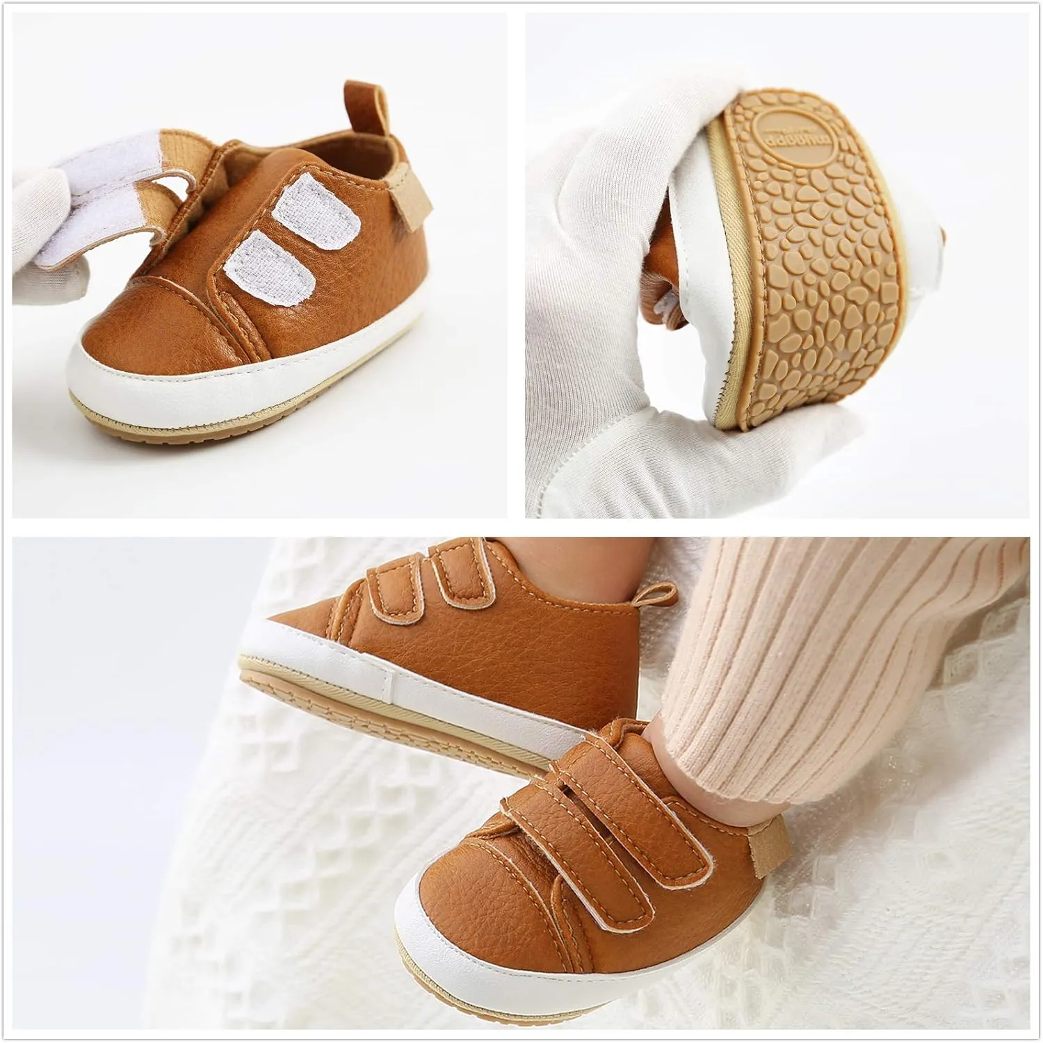 Unisex Baby Boys Girls High-Top Ankle Sneakers Soft Rubber Sole Infant Crib Shoes Toddler First Walkers