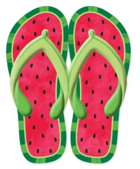 Watermelon flip flops, metal embossed sign
