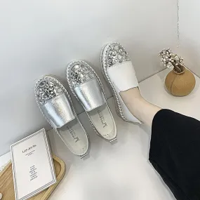 Women's breathable rhinestone loafers