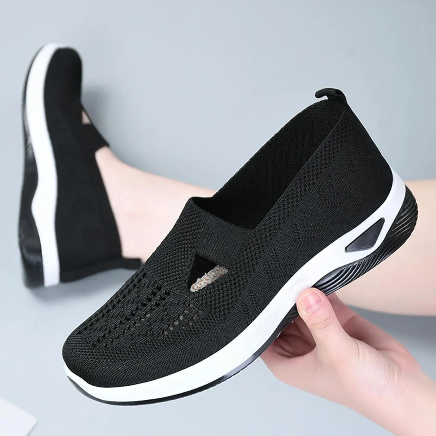 Womens Casual Slip On Loafers Comfortable Walking Shoes Lightweight Canvas Sneakers Flat Non Slip Flats