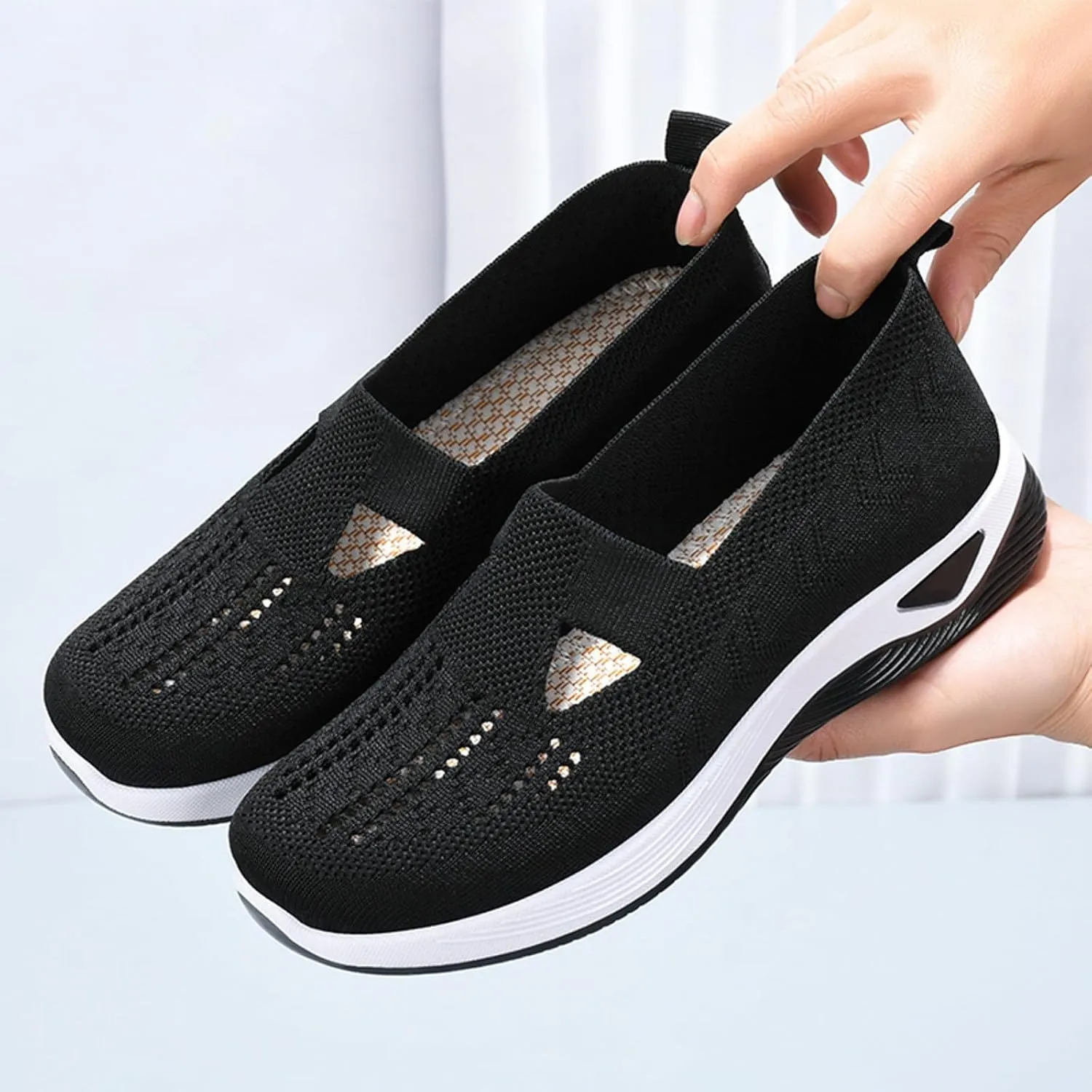 Womens Casual Slip On Loafers Comfortable Walking Shoes Lightweight Canvas Sneakers Flat Non Slip Flats