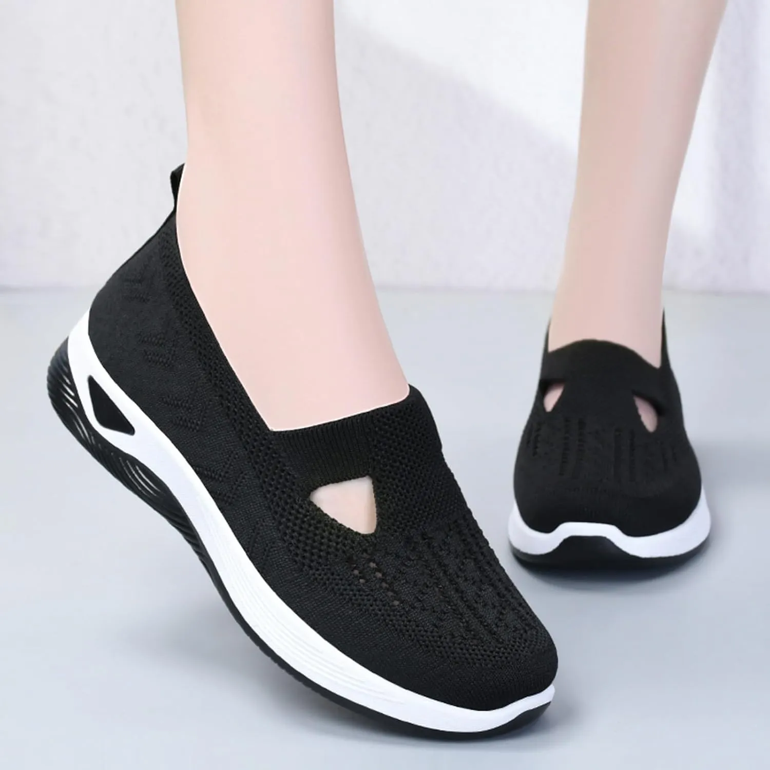 Womens Casual Slip On Loafers Comfortable Walking Shoes Lightweight Canvas Sneakers Flat Non Slip Flats