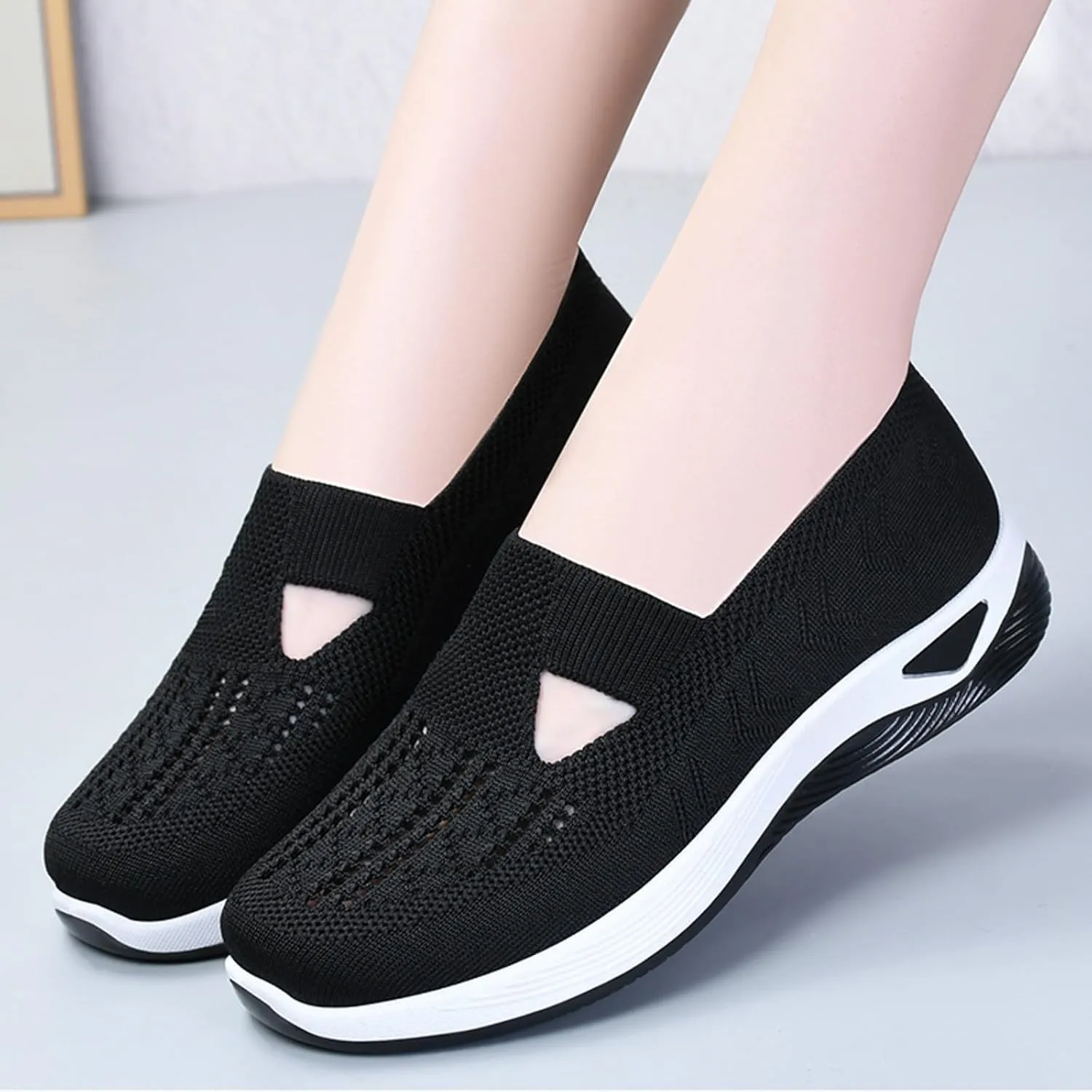 Womens Casual Slip On Loafers Comfortable Walking Shoes Lightweight Canvas Sneakers Flat Non Slip Flats