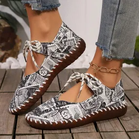 Women's Lace-Up Flat Breathable Shoes 38322967C