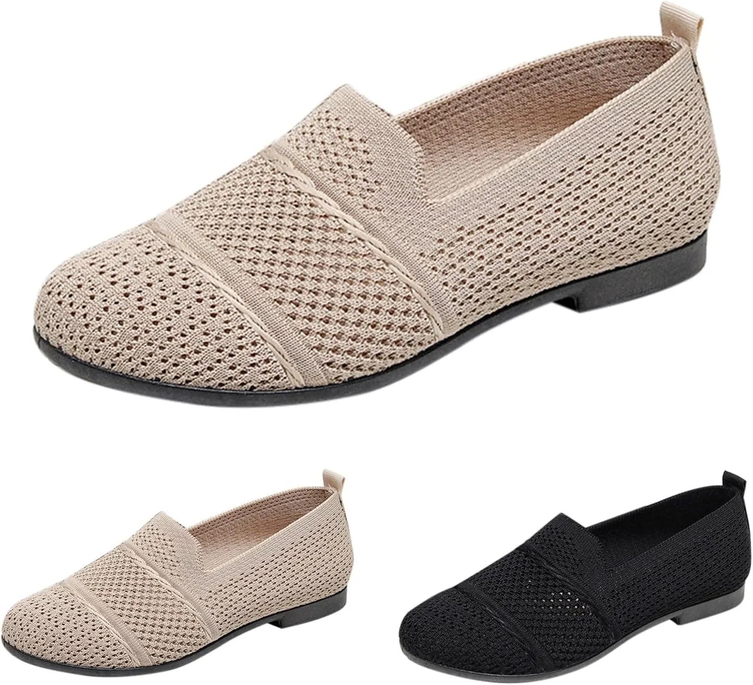 Women's Low Heel Casual Shoes Soft Sole Slip On Loafers Comfortable Wide Width Orthopedic Sneakers Breathable Lightweight Work Shoes