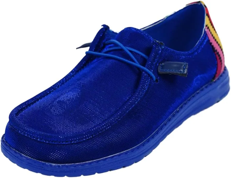 Women's Solid Color Canvas Loafers Lightweight Lace-Up Comfortable Walking Flats
