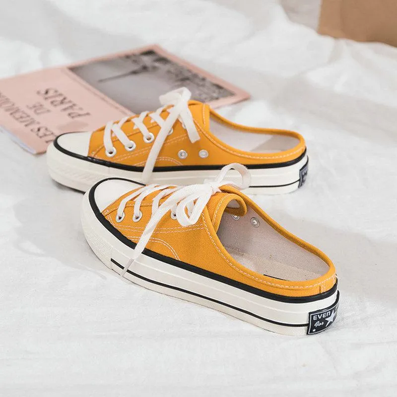 Women's Spring Casual Lace-Up Flat Sneakers