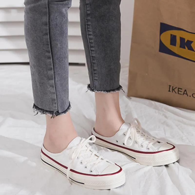 Women's Spring Casual Lace-Up Flat Sneakers