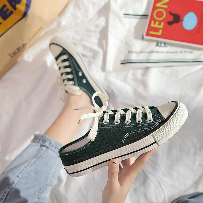 Women's Spring Casual Lace-Up Flat Sneakers