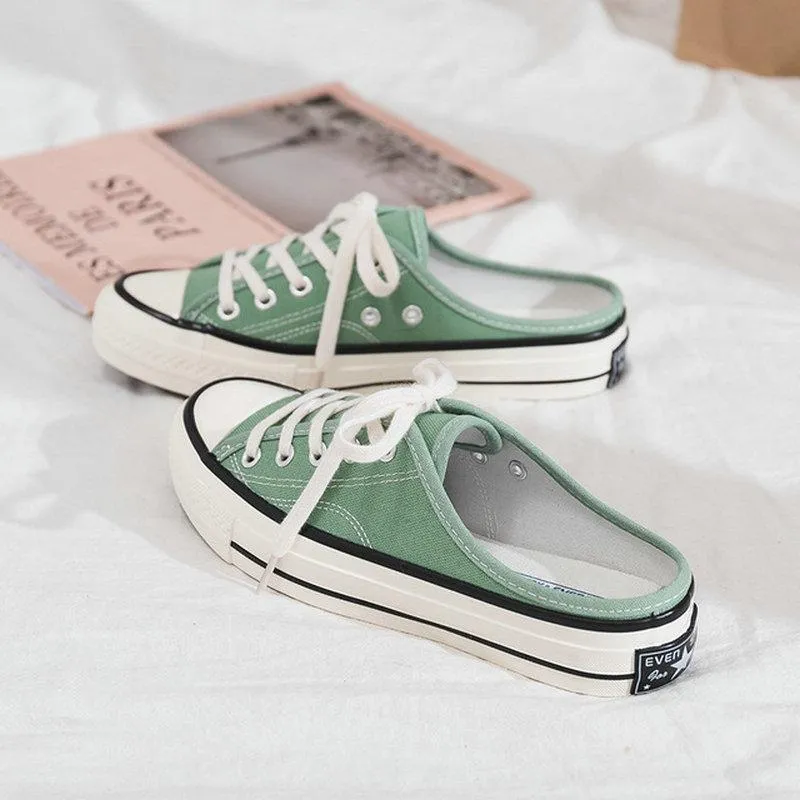 Women's Spring Casual Lace-Up Flat Sneakers
