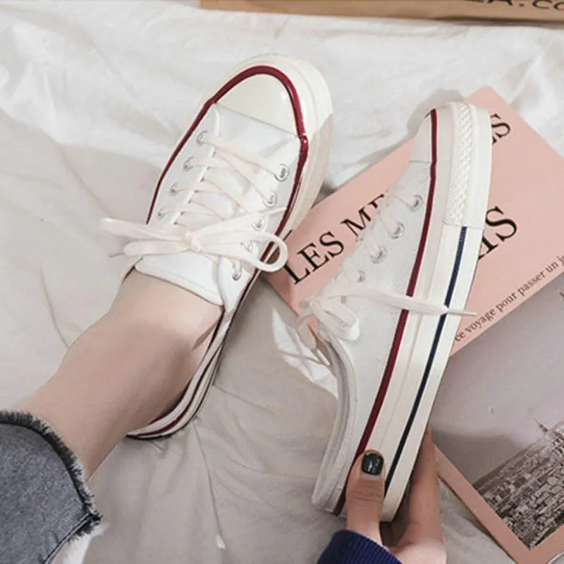Women's Spring Casual Lace-Up Flat Sneakers
