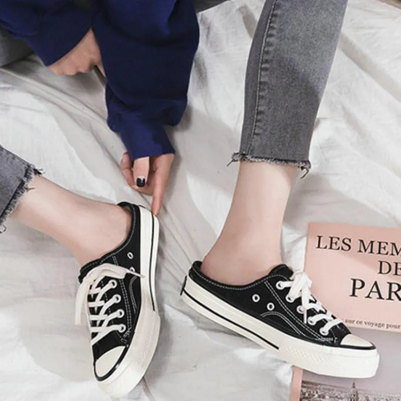 Women's Spring Casual Lace-Up Flat Sneakers