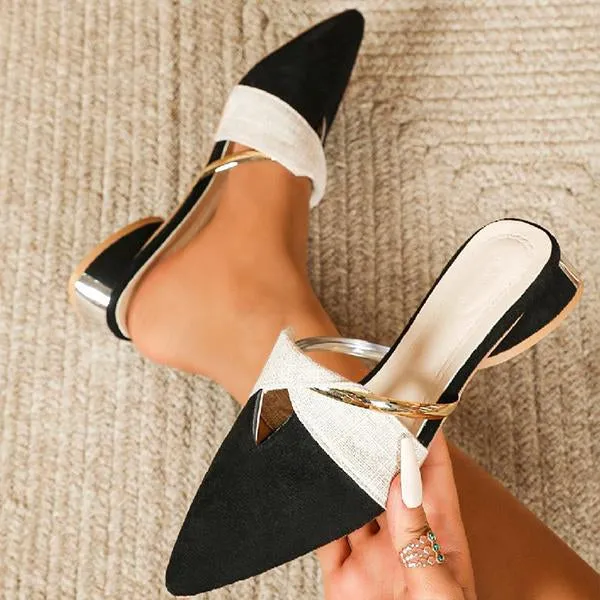 Women's Stylish Pointed Toe Casual Half Slippers 93863955S