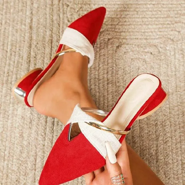 Women's Stylish Pointed Toe Casual Half Slippers 93863955S
