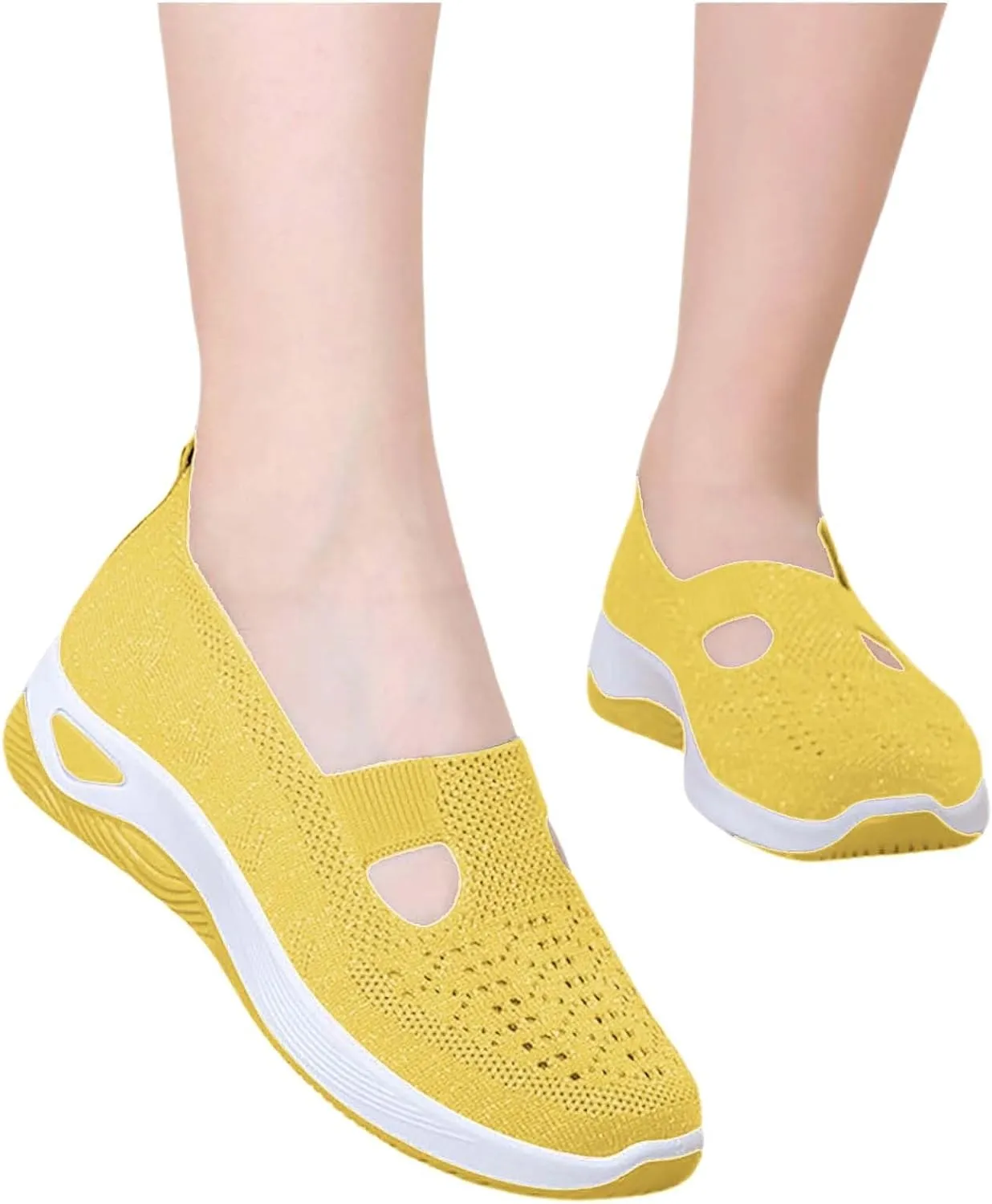 Women's Woven Orthopedic Breathable Soft Shoes Running Shoes for Women Wide Feet White Casual Shoes White Platform Sneakers Waterproof Tennis Shoe Trainers Shoe