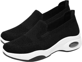 Women's Woven Orthopedic Soft Breathable Shoes Outdoor Comfort Fashion Casual Sneakers Wide Slip-on Tennis Shoes Arch Support Foam Shoes