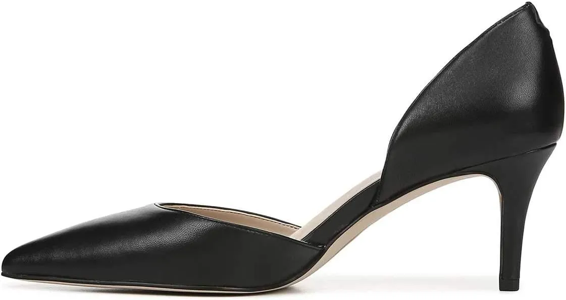 YDN Women Classic Mid Heels D'Orsay Pumps Suede Pointed Toe Slip On Dressy Stilettos Shoes Size 4-16